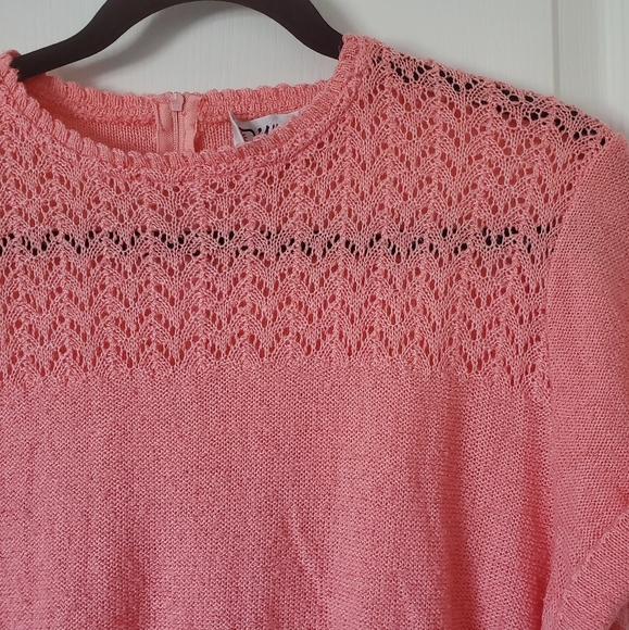 Vintage D'ALLAIRD'S Pointelle Knit Shirt Sz L - Picture 2 of 4